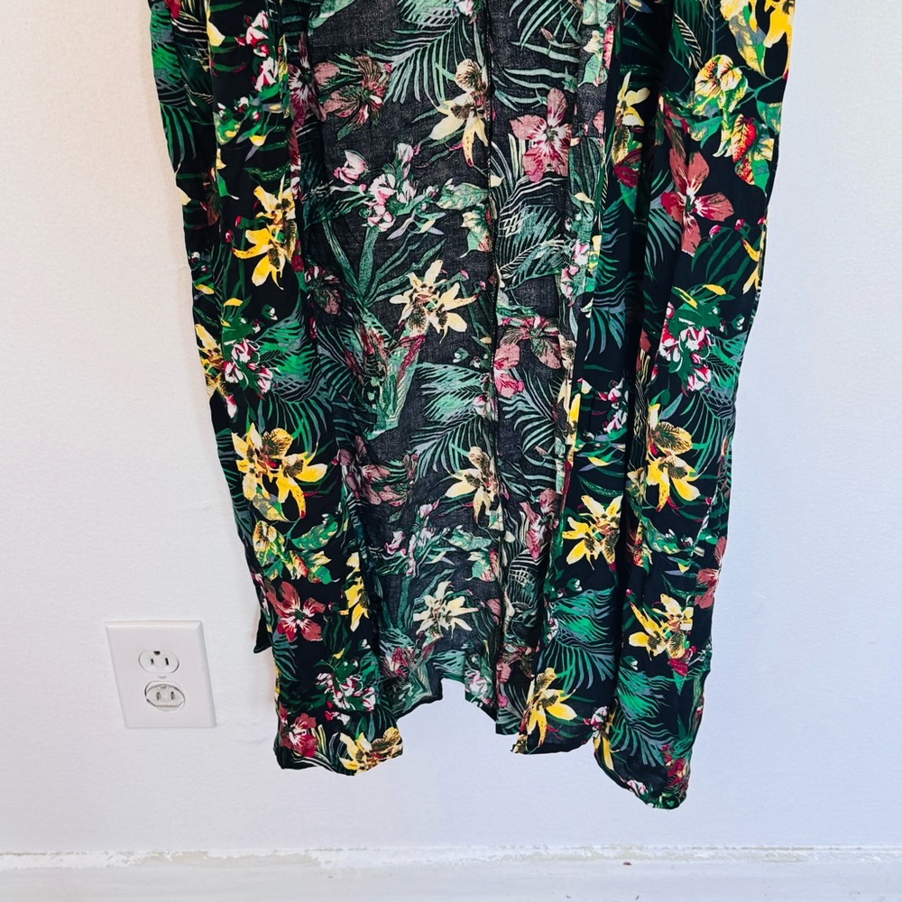XIX Palms Hawaiian Floral Long Belted Robe Kimono Swim Cover Up Sz OS - Picture 11 of 16